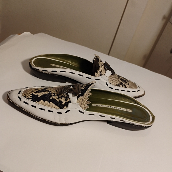 DONALD J PLINER Western Iguana Leather Mule Loafers Size 7M - Picture 9 of 15